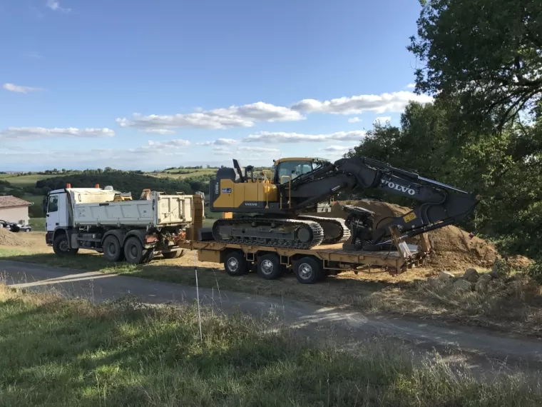 Travaux de terrassement pour la construction d'une maison, Auch, Huchon TP